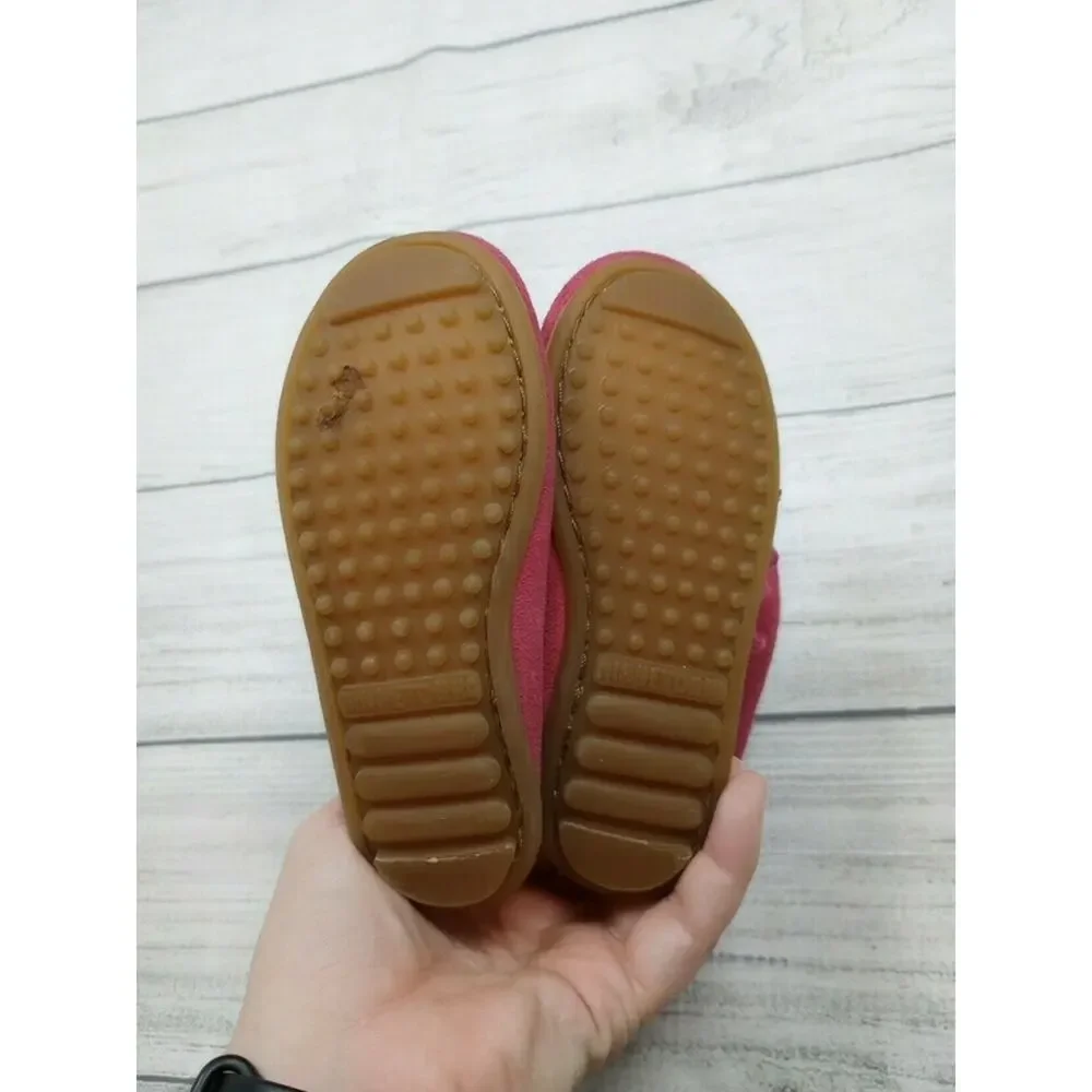 8T Minnetonka Pink Double Fringe Moccasins